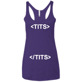 T-Shirts Purple / X-Small Tits Women's Triblend Racerback Tank
