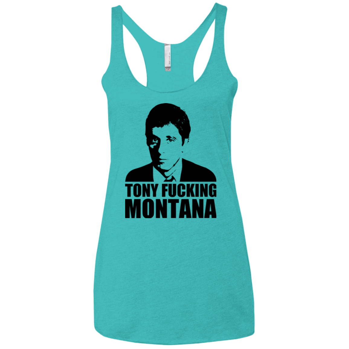 T-Shirts Tahiti Blue / X-Small Tony Fucking Montana Women's Triblend Racerback Tank