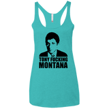 T-Shirts Tahiti Blue / X-Small Tony Fucking Montana Women's Triblend Racerback Tank