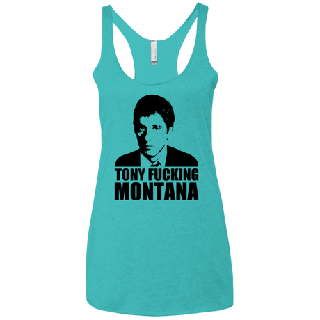 T-Shirts Tahiti Blue / X-Small Tony Fucking Montana Women's Triblend Racerback Tank