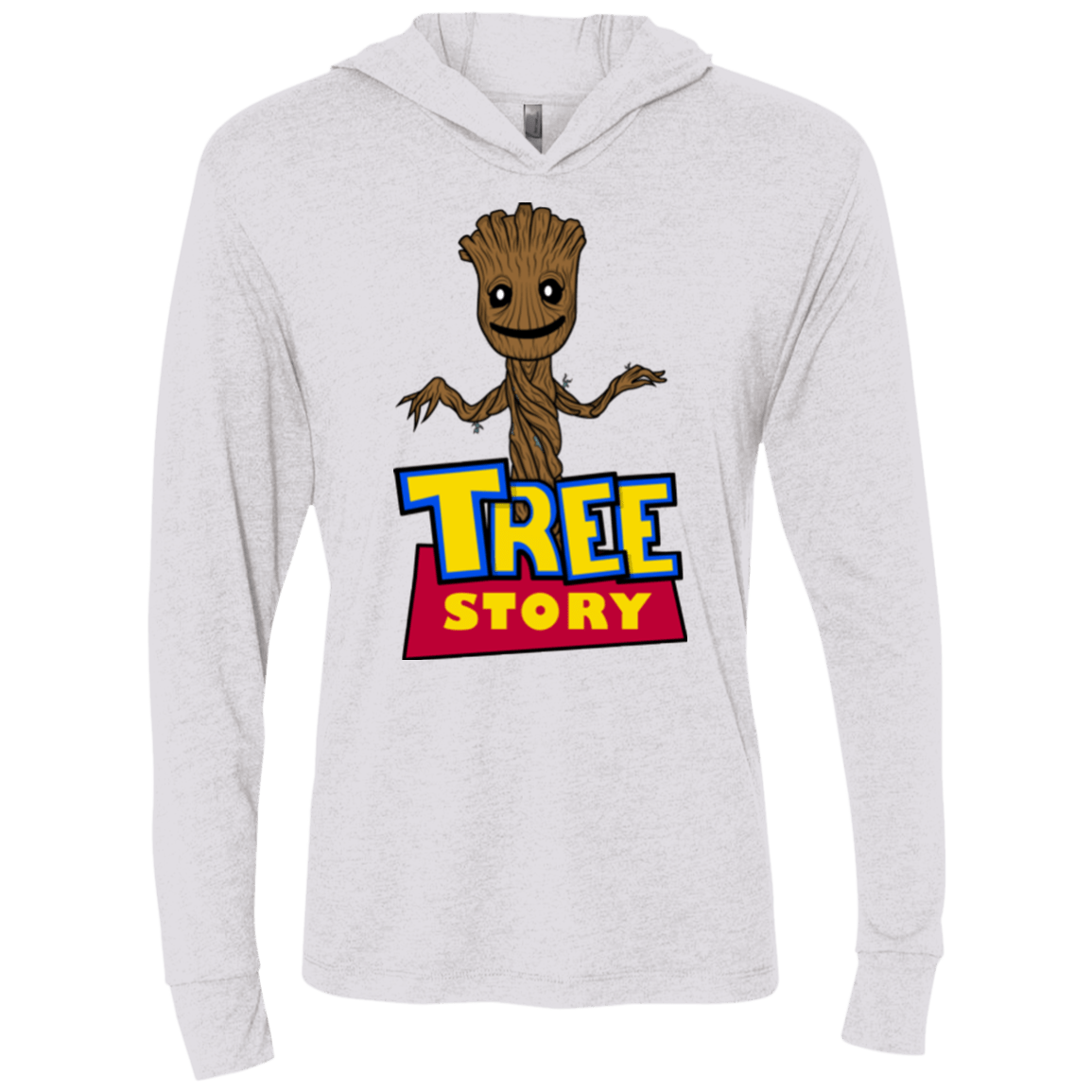T-Shirts Heather White / X-Small TREE STORY Triblend Long Sleeve Hoodie Tee