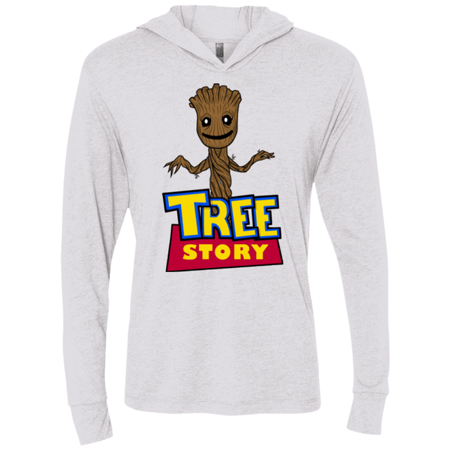 T-Shirts Heather White / X-Small TREE STORY Triblend Long Sleeve Hoodie Tee