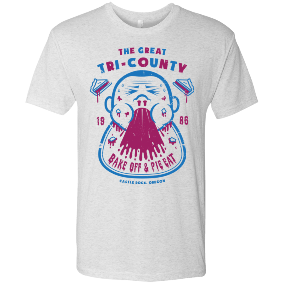 T-Shirts Heather White / Small Tri County Pie Eating Men's Triblend T-Shirt