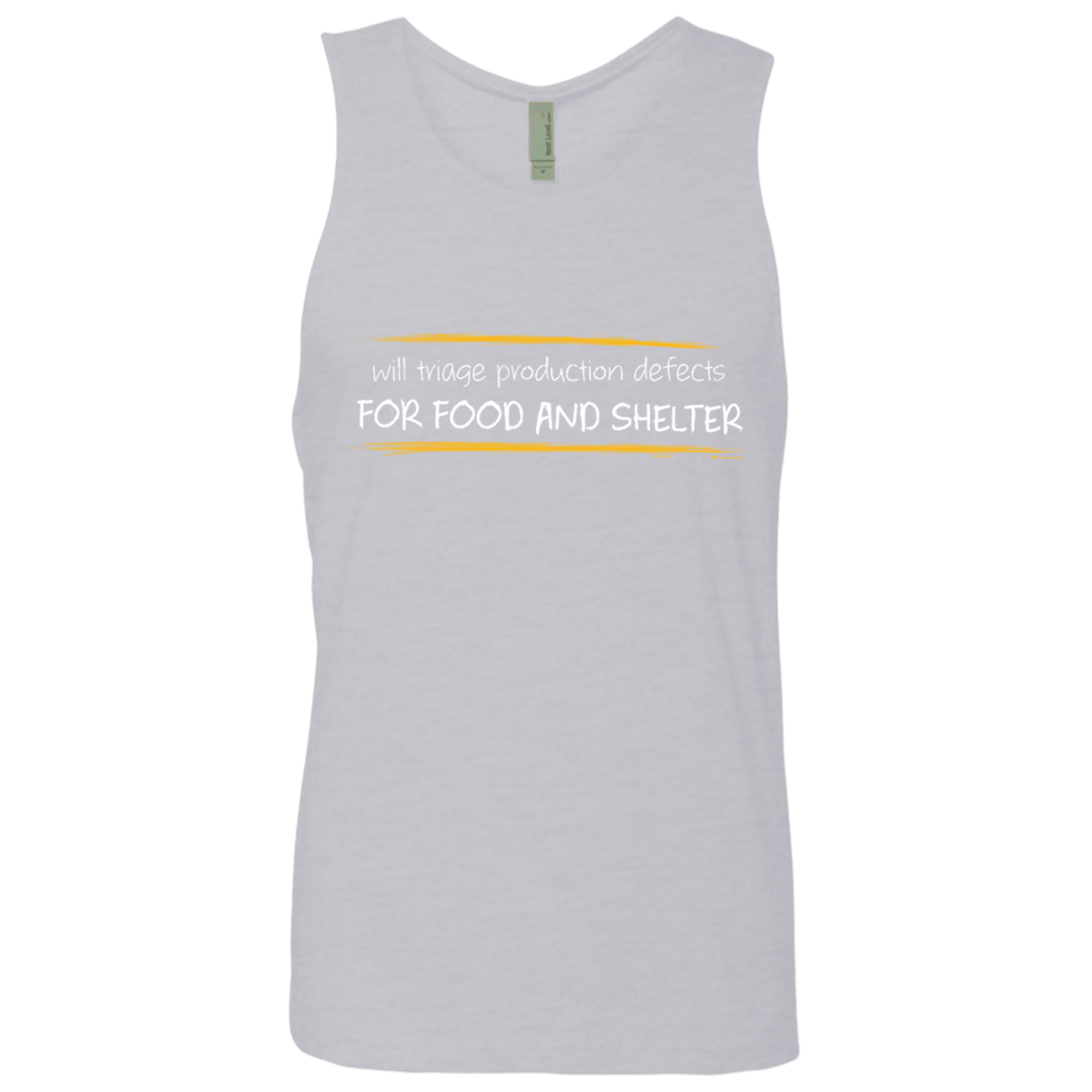 T-Shirts Heather Grey / Small Triaging Defects For Food And Shelter Men's Premium Tank Top