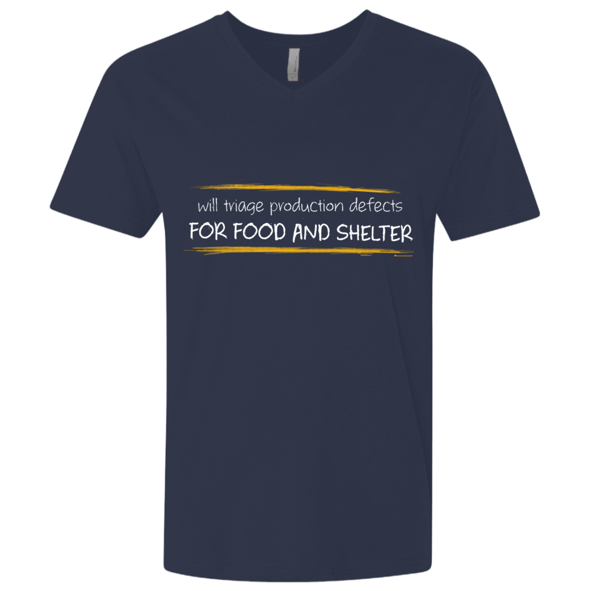 T-Shirts Midnight Navy / X-Small Triaging Defects For Food And Shelter Men's Premium V-Neck