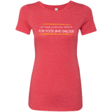 T-Shirts Vintage Red / Small Triaging Defects For Food And Shelter Women's Triblend T-Shirt