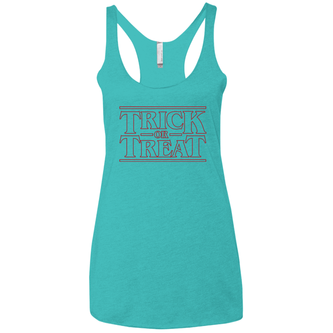 T-Shirts Tahiti Blue / X-Small Trick Or Treat Women's Triblend Racerback Tank