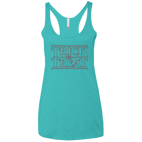 T-Shirts Tahiti Blue / X-Small Trick Or Treat Women's Triblend Racerback Tank