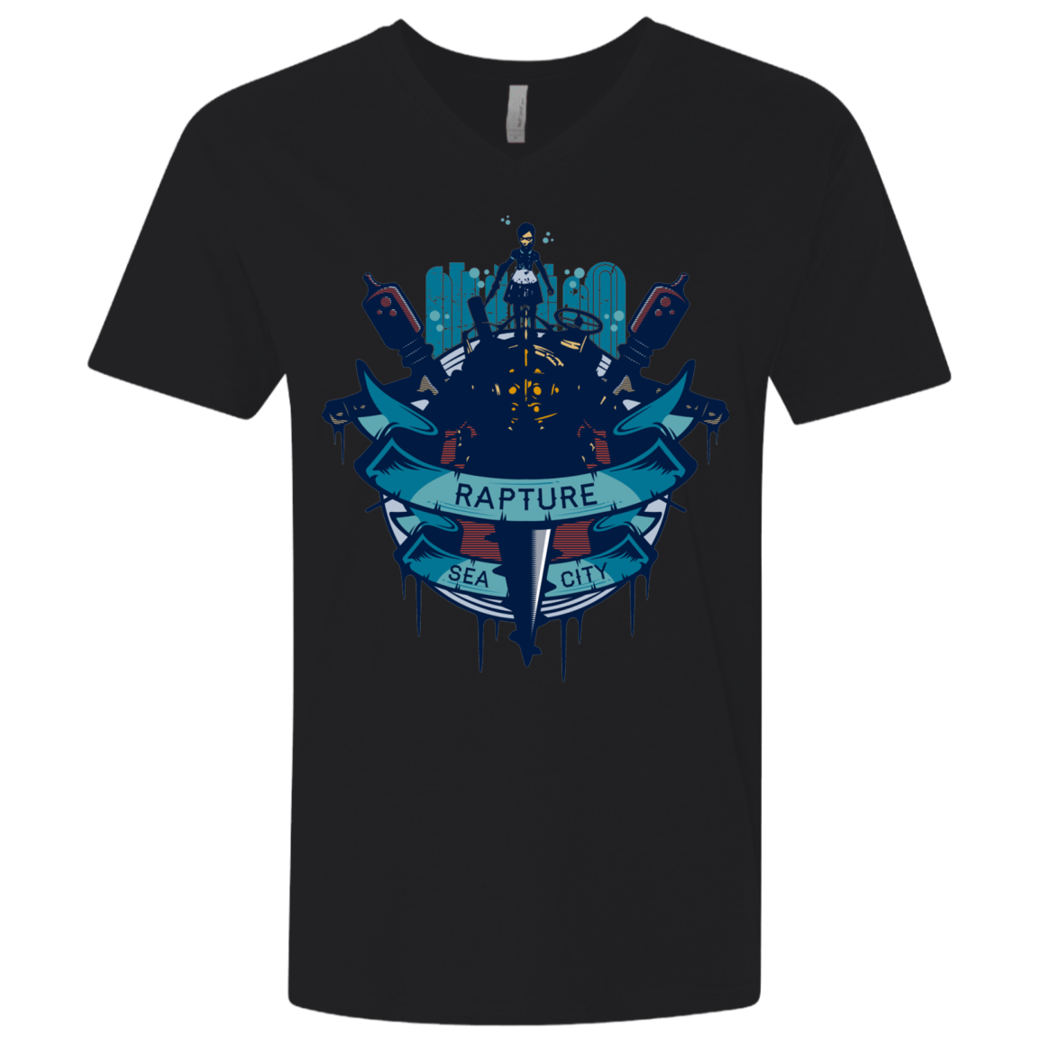 T-Shirts Black / X-Small Under The Sea Men's Premium V-Neck
