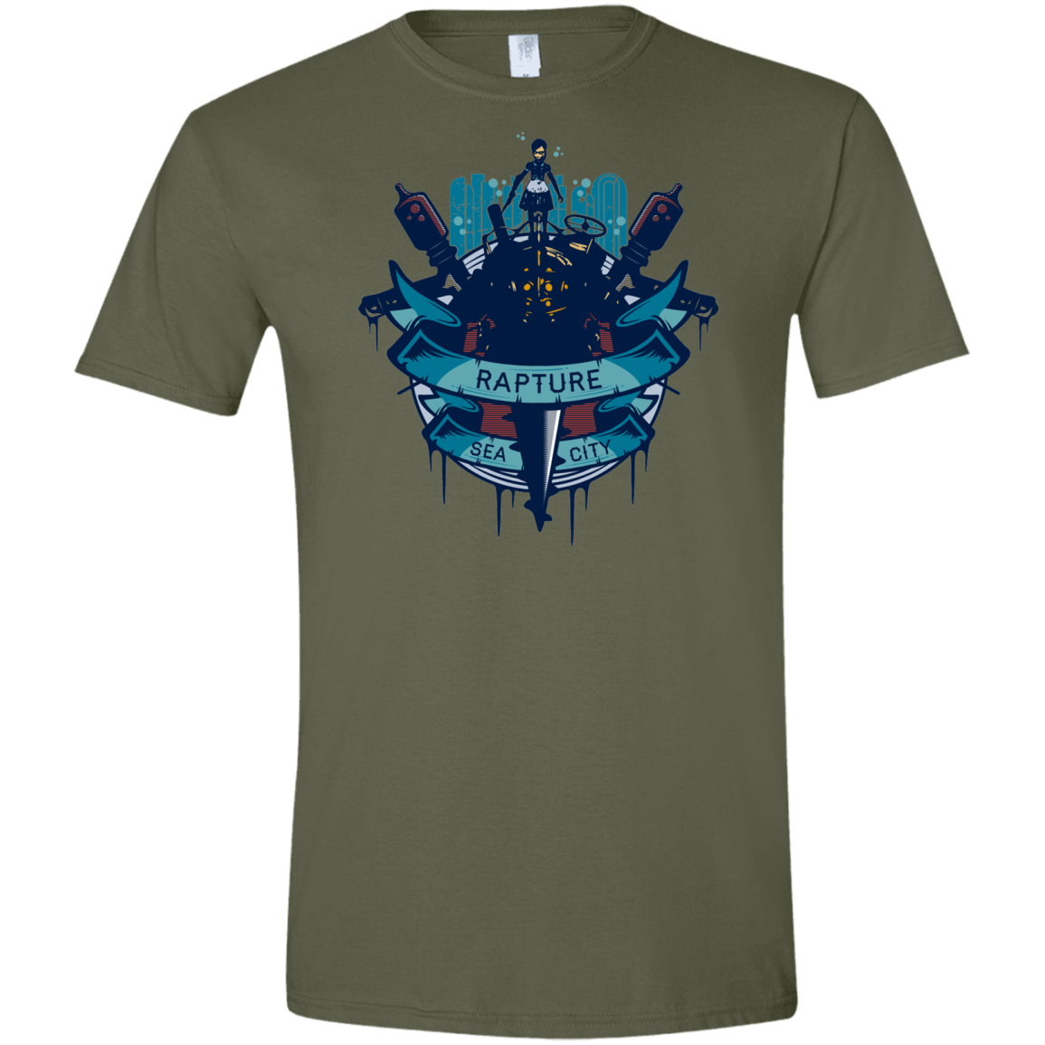 T-Shirts Military Green / S Under The Sea Men's Semi-Fitted Softstyle