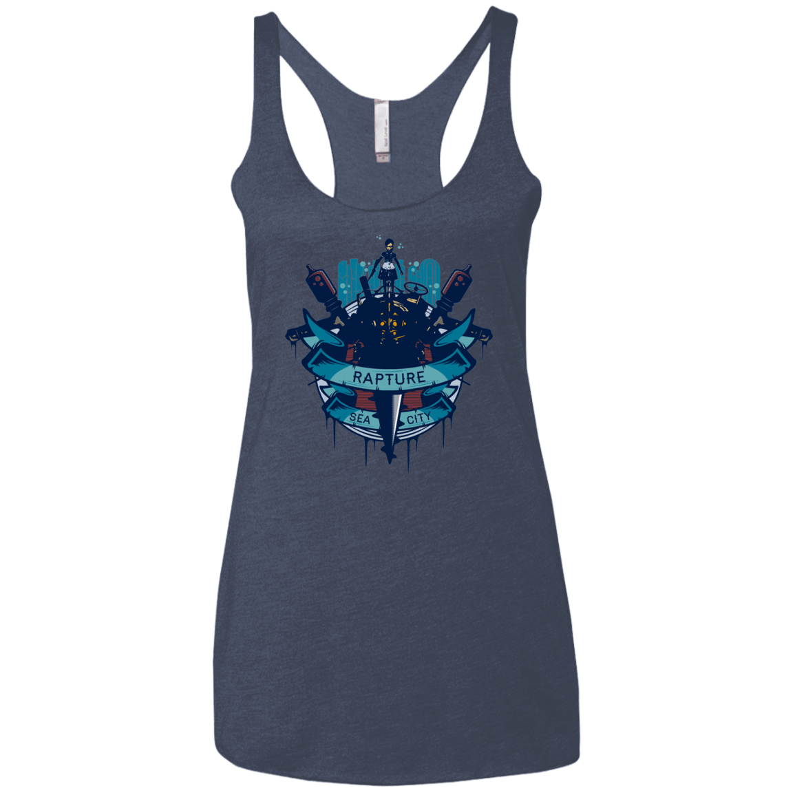 T-Shirts Vintage Navy / X-Small Under The Sea Women's Triblend Racerback Tank