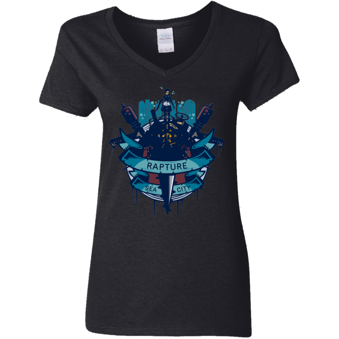 T-Shirts Black / S Under The Sea Women's V-Neck T-Shirt