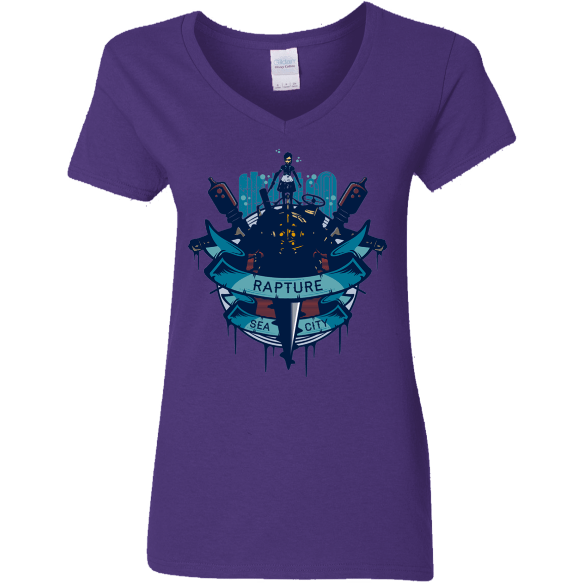 T-Shirts Purple / S Under The Sea Women's V-Neck T-Shirt