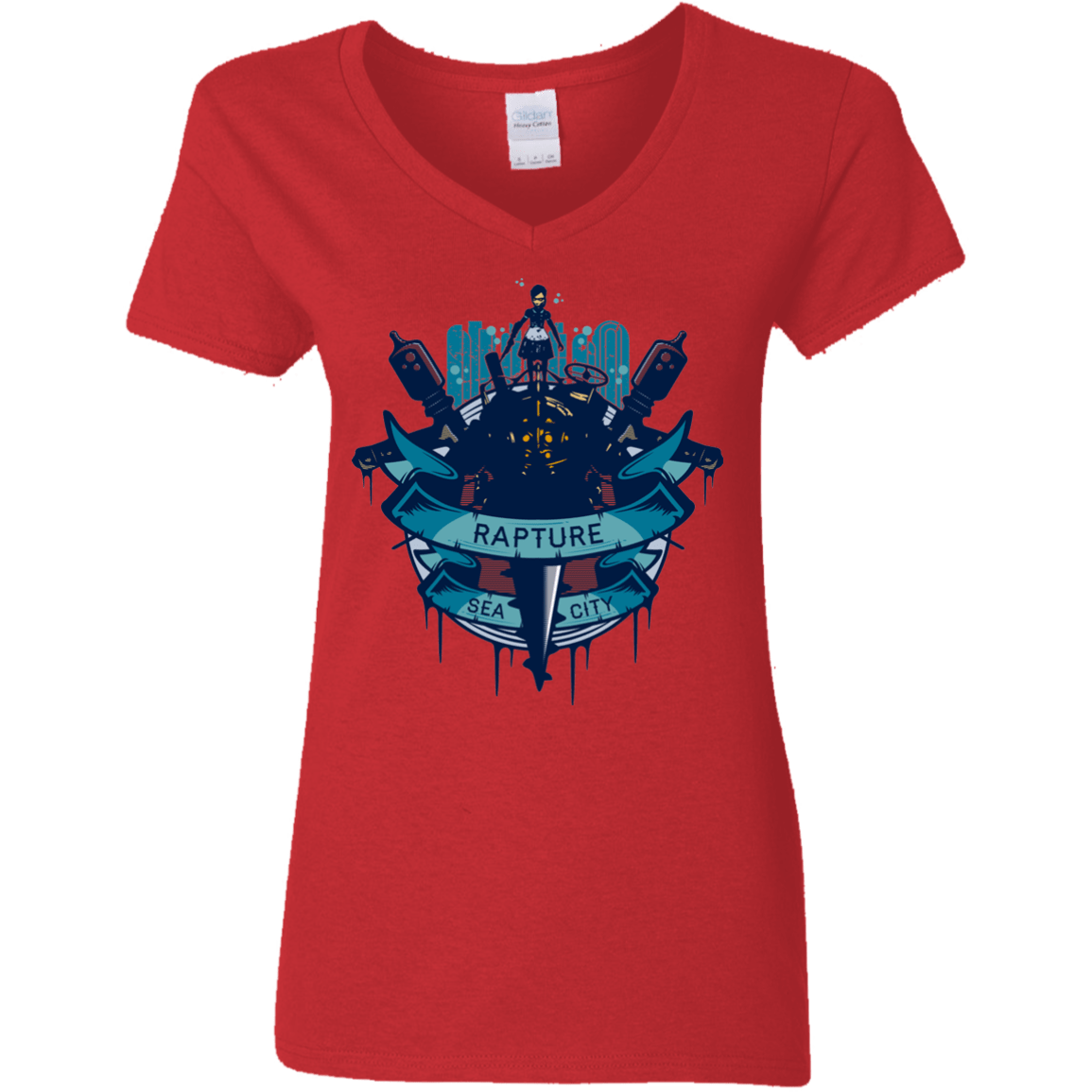 T-Shirts Red / S Under The Sea Women's V-Neck T-Shirt