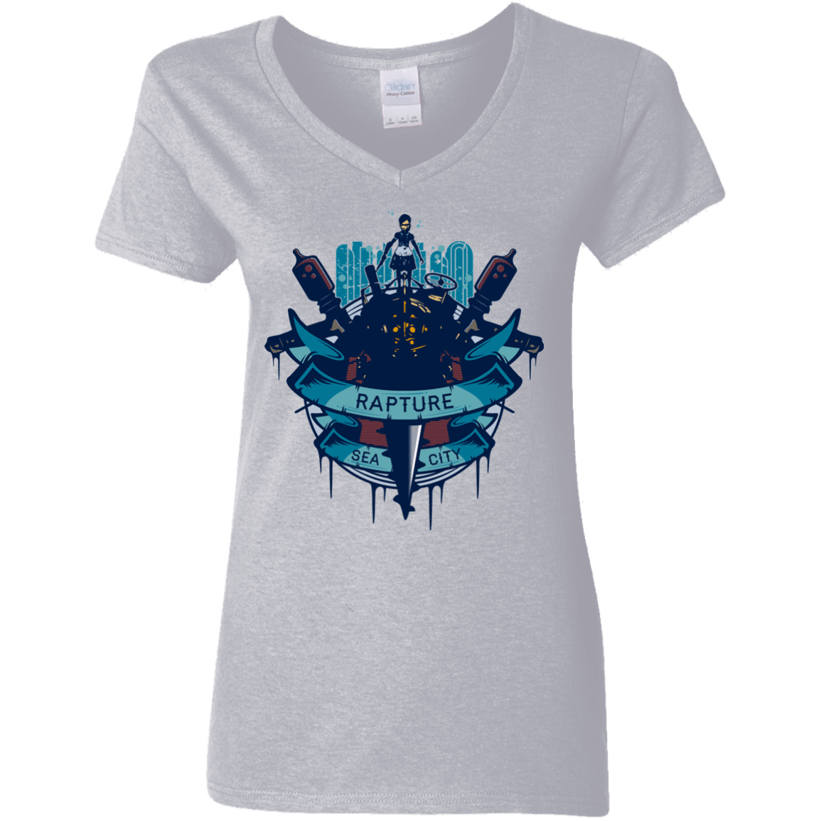 T-Shirts Sport Grey / S Under The Sea Women's V-Neck T-Shirt