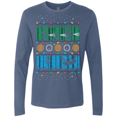 T-Shirts Indigo / Small Upside Down Christmas Men's Premium Long Sleeve
