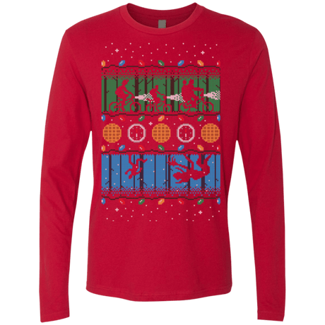 T-Shirts Red / Small Upside Down Christmas Men's Premium Long Sleeve