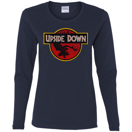 T-Shirts Navy / S Upside Down Women's Long Sleeve T-Shirt
