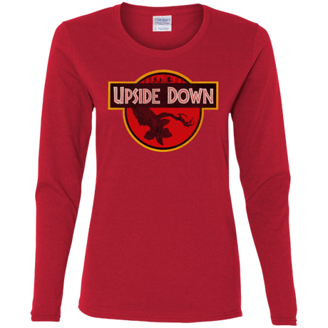 T-Shirts Red / S Upside Down Women's Long Sleeve T-Shirt