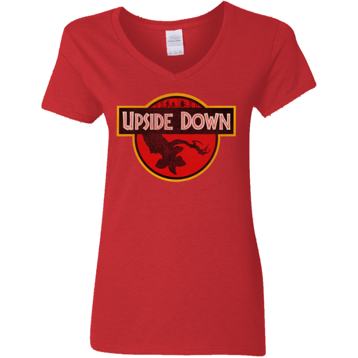 T-Shirts Red / S Upside Down Women's V-Neck T-Shirt