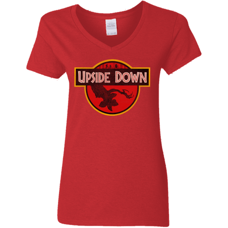 T-Shirts Red / S Upside Down Women's V-Neck T-Shirt