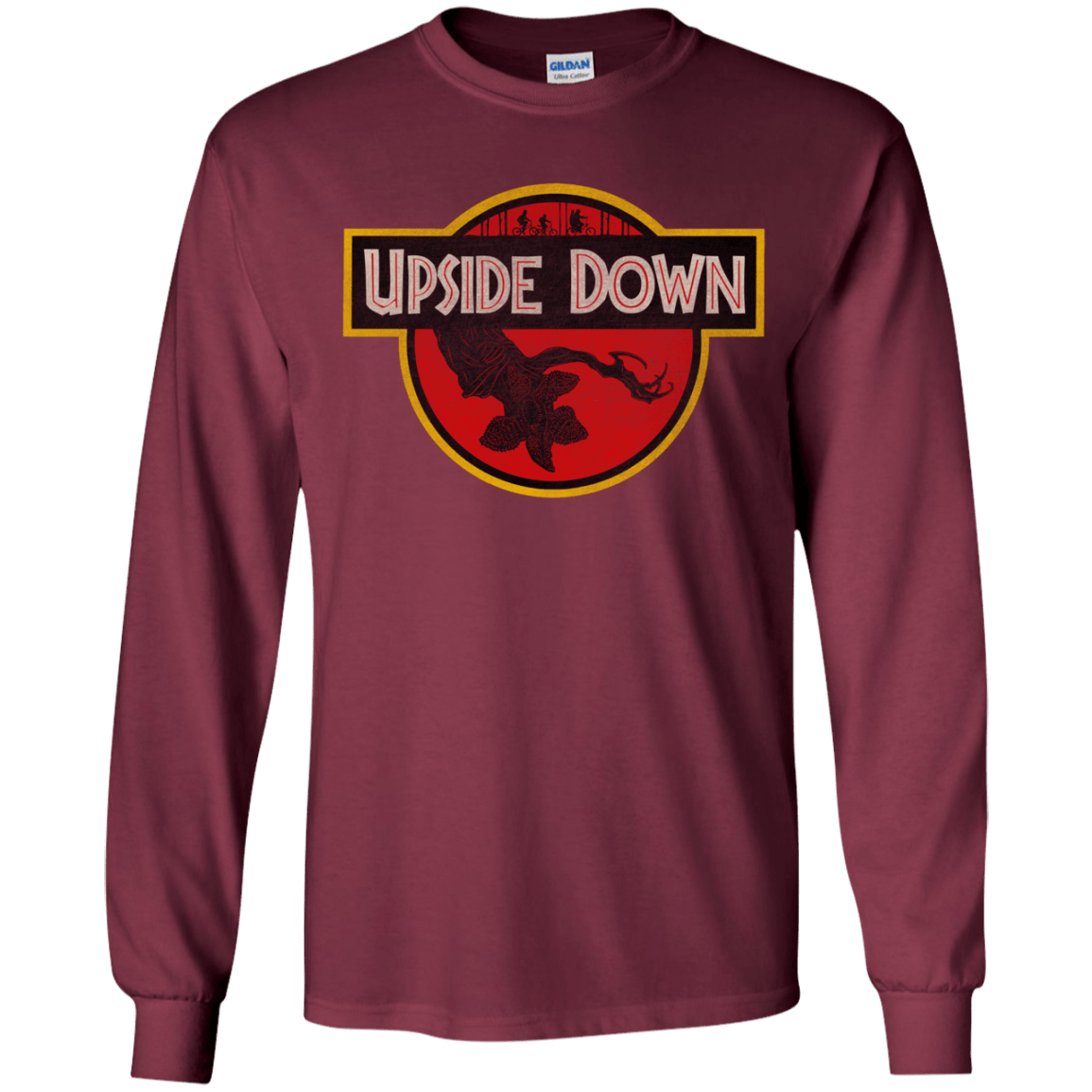 T-Shirts Maroon / YS Upside Down Youth Long Sleeve T-Shirt