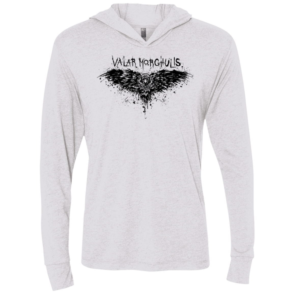 T-Shirts Heather White / X-Small Valar Morghulis Triblend Long Sleeve Hoodie Tee