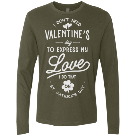 T-Shirts Military Green / Small Valentine's Day Men's Premium Long Sleeve