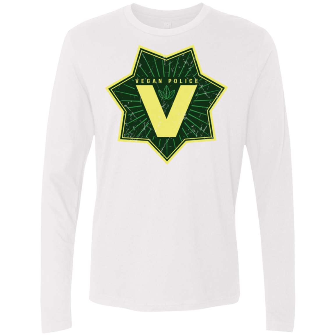 T-Shirts White / Small Vegan Police Men's Premium Long Sleeve