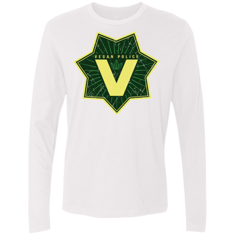 T-Shirts White / Small Vegan Police Men's Premium Long Sleeve