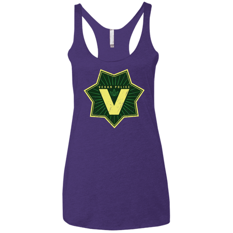 T-Shirts Purple / X-Small Vegan Police Women's Triblend Racerback Tank