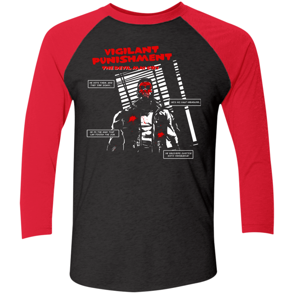 T-Shirts Vintage Black/Vintage Red / X-Small Vigilant Men's Triblend 3/4 Sleeve