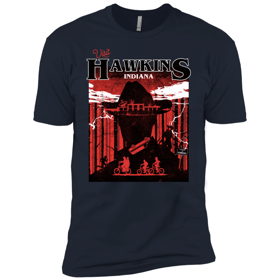T-Shirts Midnight Navy / YXS Visit Hawkins Boys Premium T-Shirt