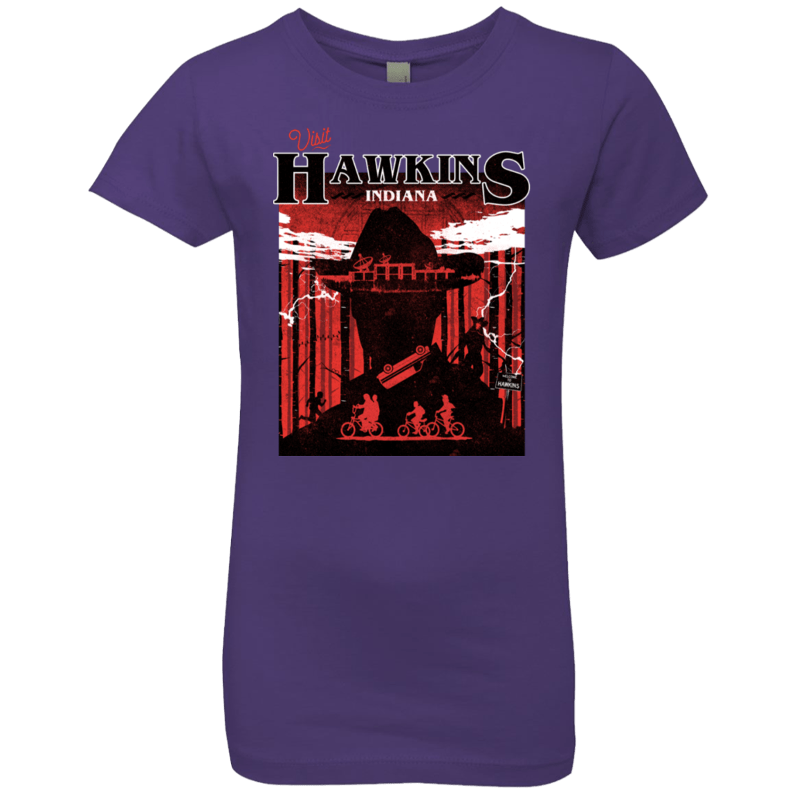 T-Shirts Purple Rush / YXS Visit Hawkins Girls Premium T-Shirt