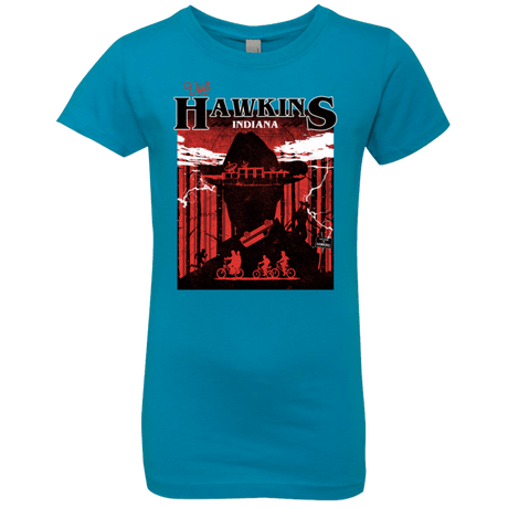 T-Shirts Turquoise / YXS Visit Hawkins Girls Premium T-Shirt