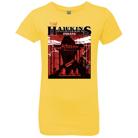 T-Shirts Vibrant Yellow / YXS Visit Hawkins Girls Premium T-Shirt