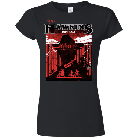 T-Shirts Black / S Visit Hawkins Junior Slimmer-Fit T-Shirt