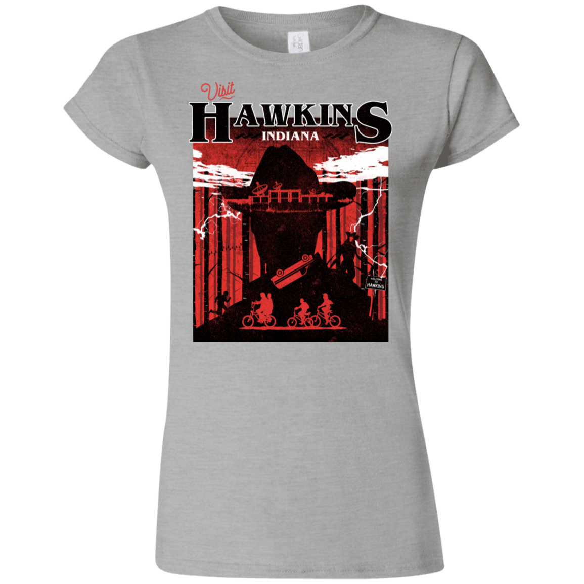 T-Shirts Sport Grey / S Visit Hawkins Junior Slimmer-Fit T-Shirt