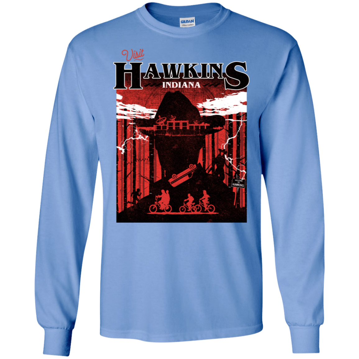 T-Shirts Carolina Blue / S Visit Hawkins Men's Long Sleeve T-Shirt