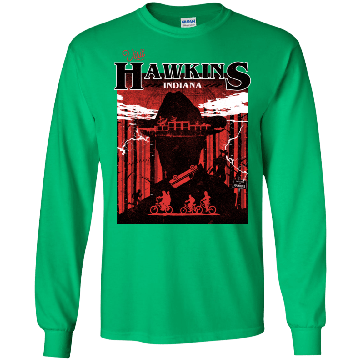 T-Shirts Irish Green / S Visit Hawkins Men's Long Sleeve T-Shirt