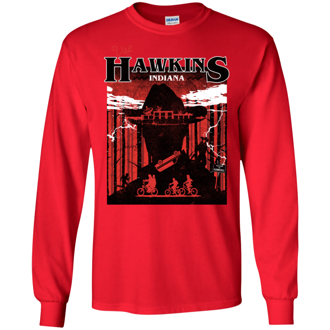 T-Shirts Red / S Visit Hawkins Men's Long Sleeve T-Shirt