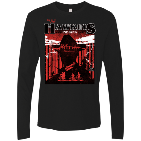 T-Shirts Black / S Visit Hawkins Men's Premium Long Sleeve