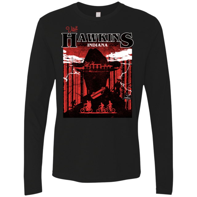 T-Shirts Black / S Visit Hawkins Men's Premium Long Sleeve