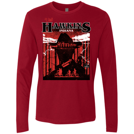T-Shirts Cardinal / S Visit Hawkins Men's Premium Long Sleeve