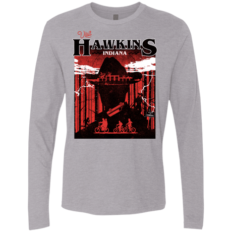 T-Shirts Heather Grey / S Visit Hawkins Men's Premium Long Sleeve