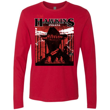 T-Shirts Red / S Visit Hawkins Men's Premium Long Sleeve