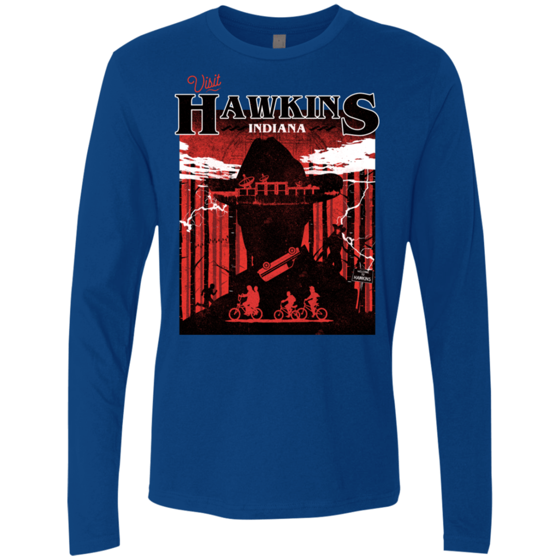 T-Shirts Royal / S Visit Hawkins Men's Premium Long Sleeve