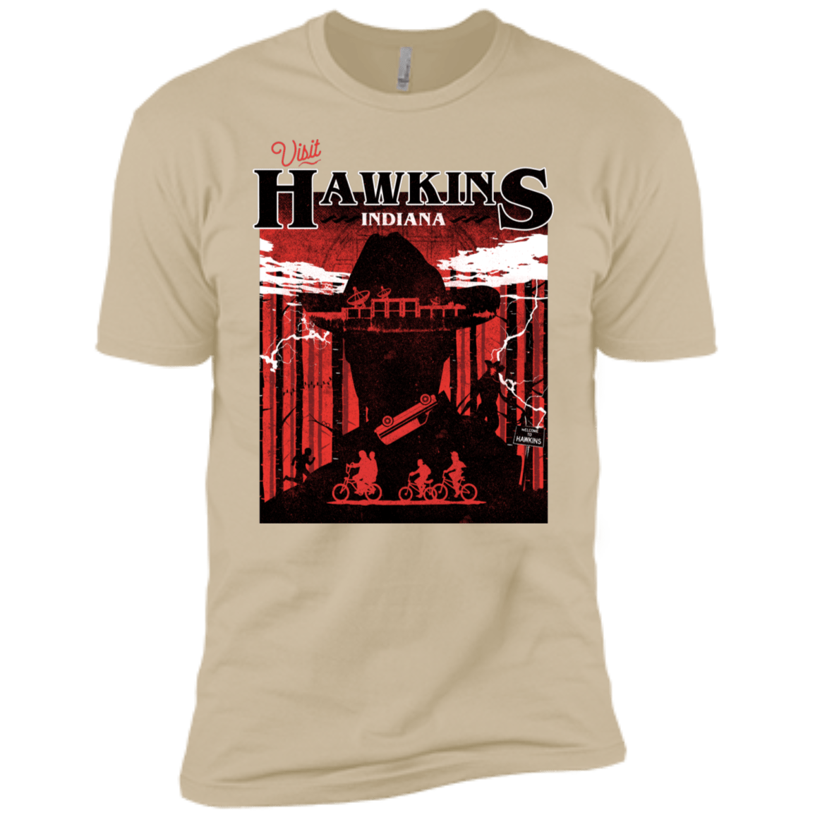 T-Shirts Sand / X-Small Visit Hawkins Men's Premium T-Shirt