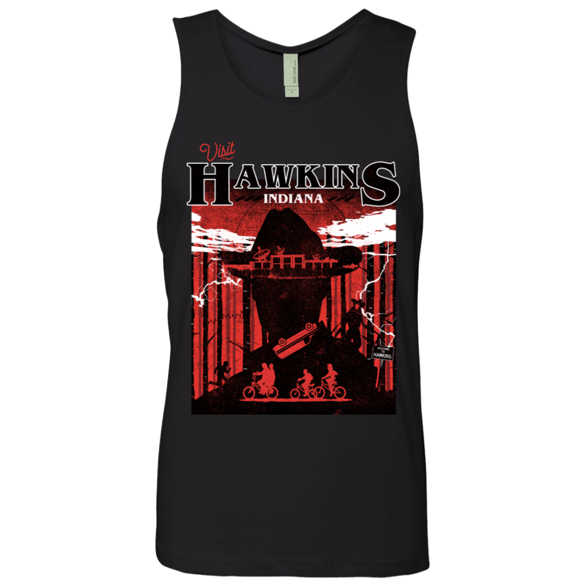 T-Shirts Black / S Visit Hawkins Men's Premium Tank Top