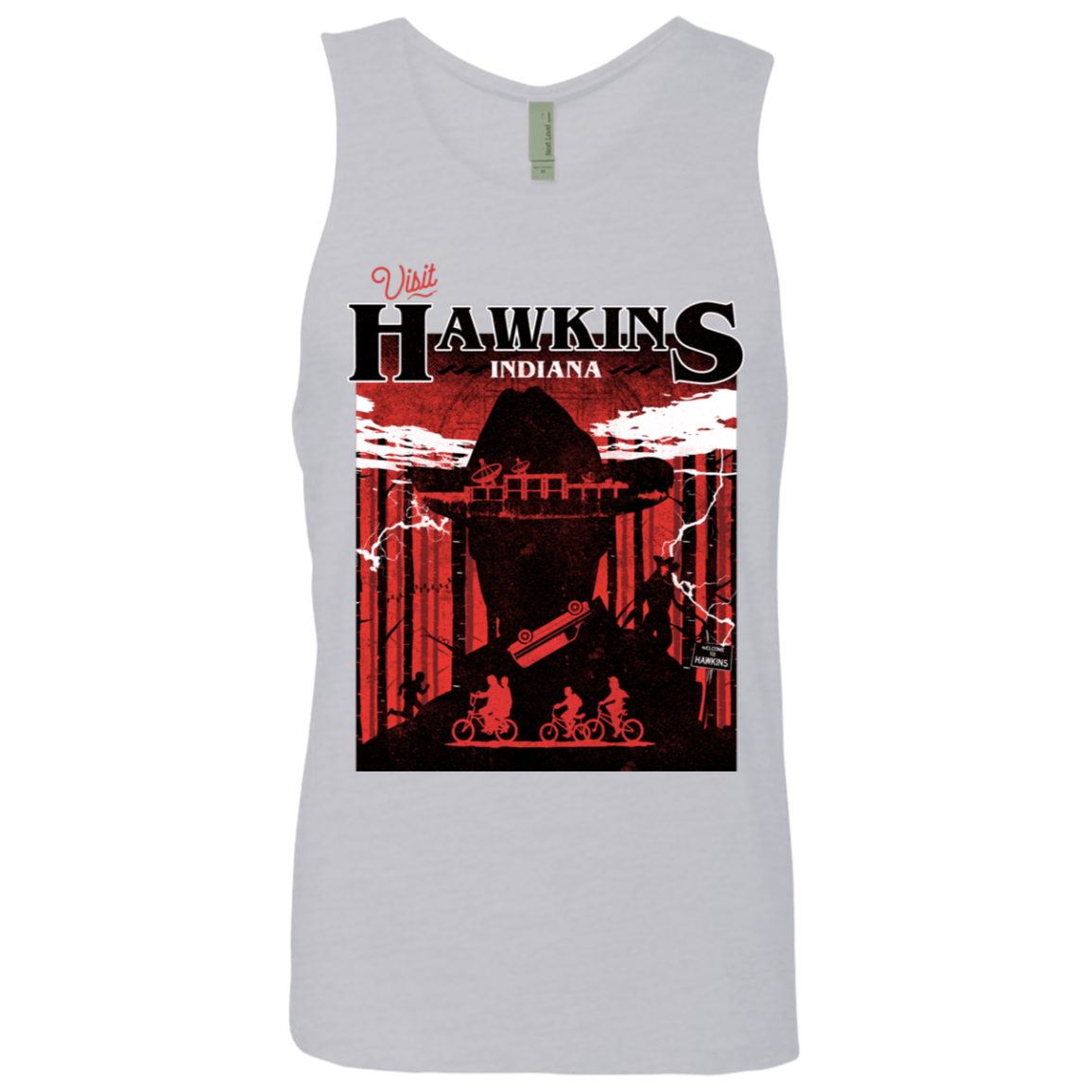 T-Shirts Heather Grey / S Visit Hawkins Men's Premium Tank Top